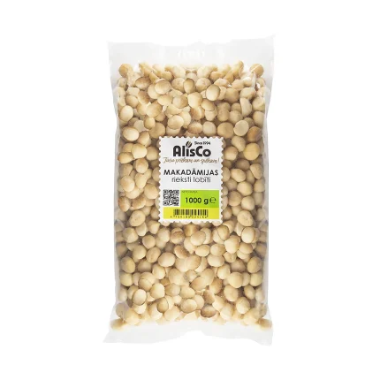 Makadamijas rieksti lobīti 1kg